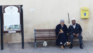 Three locals outside the Saadien Tombs - Kasbah District.