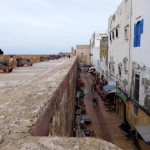 Markets below Essaouira's rampart walls.