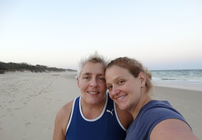 Evening walks on a deserted Marcoola Beach