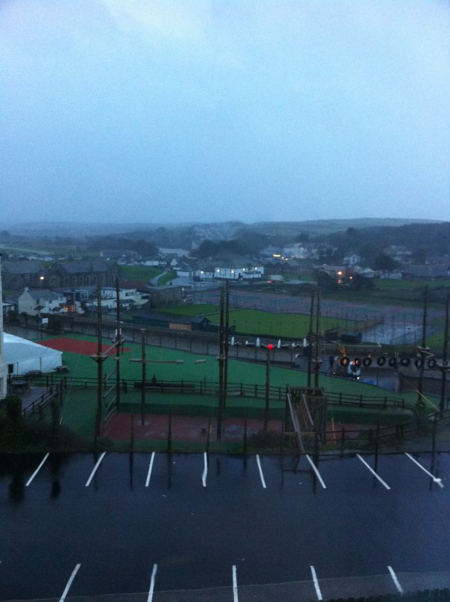 Menacing weather over our view from the An Mor Hotel, Bude.