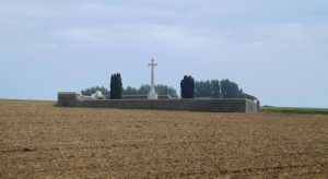 Queen's Cemetery, Puisieux, near the Sheffield Memorial Park...isolated in a farmer's field...like so many others.