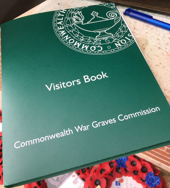 Thiepval Memorial Visitors Book, duly signed.