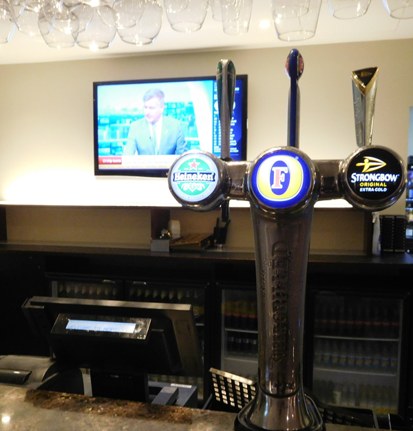 Where the rich people get their pint before going out to watch the game. Fosters on tap!