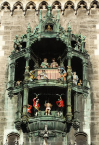 The Glockenspiel on the New Town Hall, Marienplatz, Munich