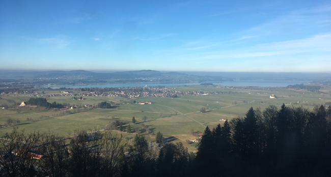 View over the valley from Neuschwanstein Castle
