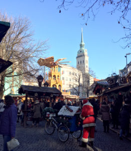 Quaint Christmas Market with great wurst and sauerkraut.