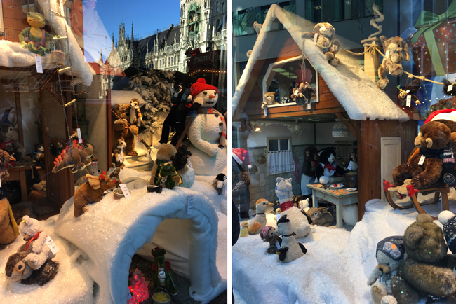 Christmas cuteness in shop windows around Marienplatz