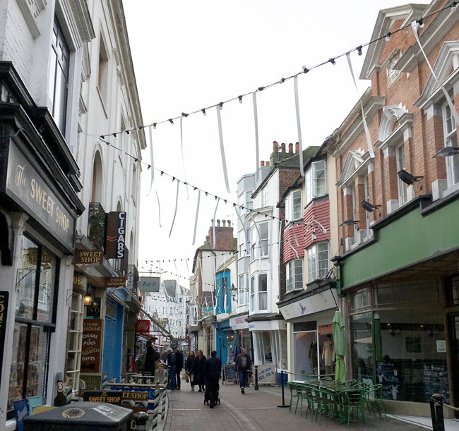 Old Town Hastings - full of quaint cafes, antiques and sweet shops, pubs and of course, bunting!