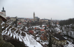 View over Kutna Hora from St Barbara's Church.