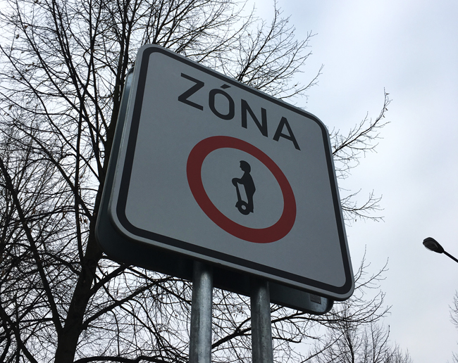 Segway zone sign in Prague