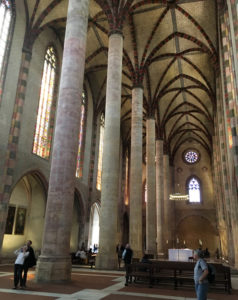 Gothic vaulted nave of the Church of the Jacobins.