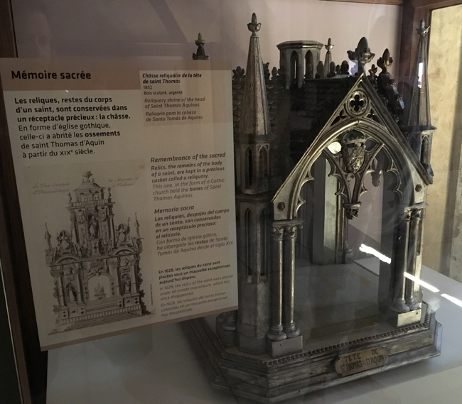 Thomas Aquinas' reliquary in the Church of the Jacobins.