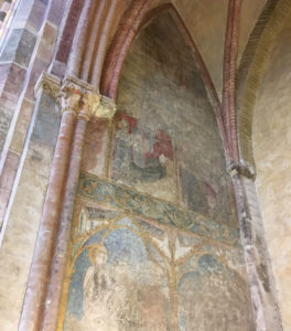 Original paintings uncovered under the whitewash at the Church of the Jacobins.