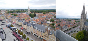 Views over Ypres from the dizzying heights of the Cloth Hall belfry tower.