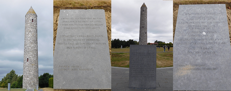 Island of Ireland Peace Park in Messines. The Irish Round Tower is built with stone from Tipperary and Mullingar and its design allows the sun to light the interior only on the 11th hour of the 11th day of the 11th month.