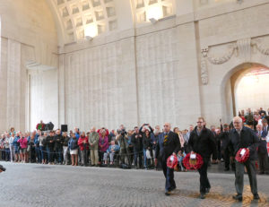 Our group, the CSSC, laying wreaths at Menin Gate.